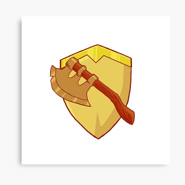 Orange shield and Axe Canvas Print