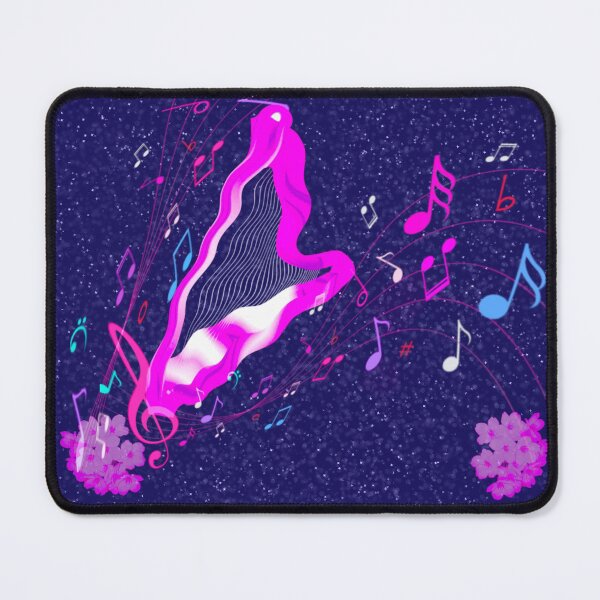 Item preview,  Fuchsia harp with music, flowers, and a sparkly background designed and sold by Only1helen.