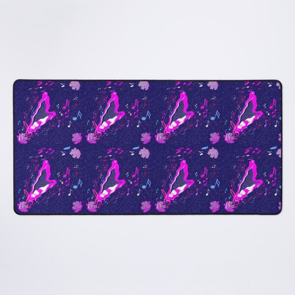 Item preview, Fuchsia harp with music, flowers, and a sparkly background designed and sold by Only1helen.