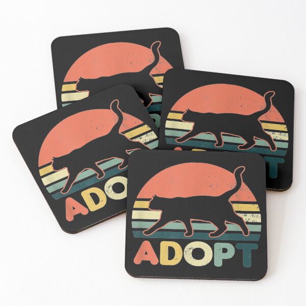 Item preview, Cat Adoption Design Vintage Retro Sunset Adopt Gift designed and sold by HappyCatsStore.
