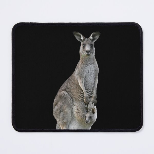 Kangaroo with joey looking out of pouch 2 Mouse Pad