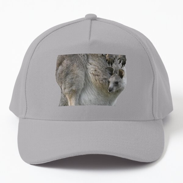 Kangaroo with joey looking out of pouch 3 Baseball Cap