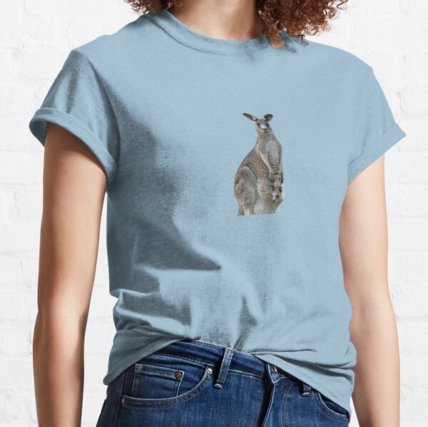 Kangaroo with joey looking out of pouch 5 Classic T-Shirt