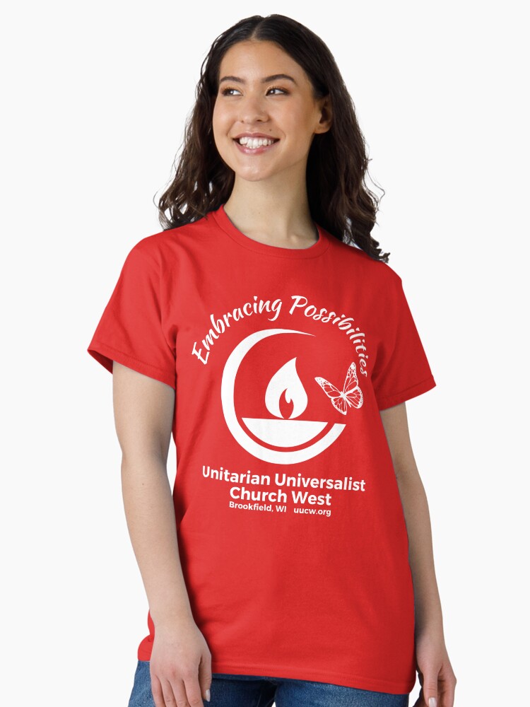 Thumbnail 2 of 7, Classic T-Shirt, Embracing Possibilities (white) designed and sold by UUCW.