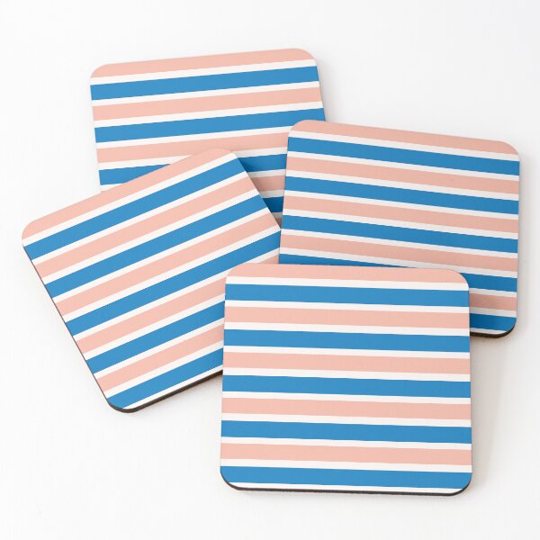 Item preview, Blue , peach and white stripes designed and sold by iCraftCafe.