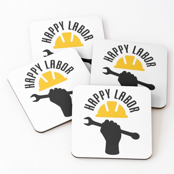 Item preview, Happy Labor Word and Safety Helmet and Black Hand Hold Wrench Shape designed and sold by Vasabi88.
