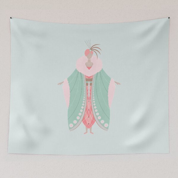 Item preview, Art Deco woman in a green coat designed and sold by Home Cyn Home.