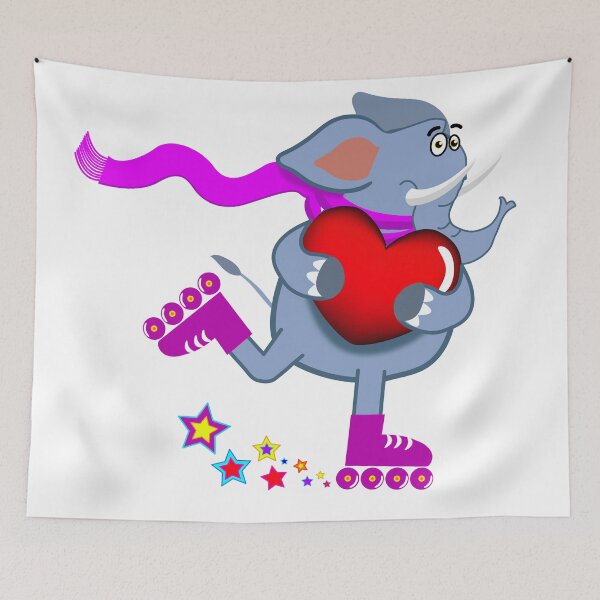 Item preview, Elephant with heart designed and sold by Regulus9.