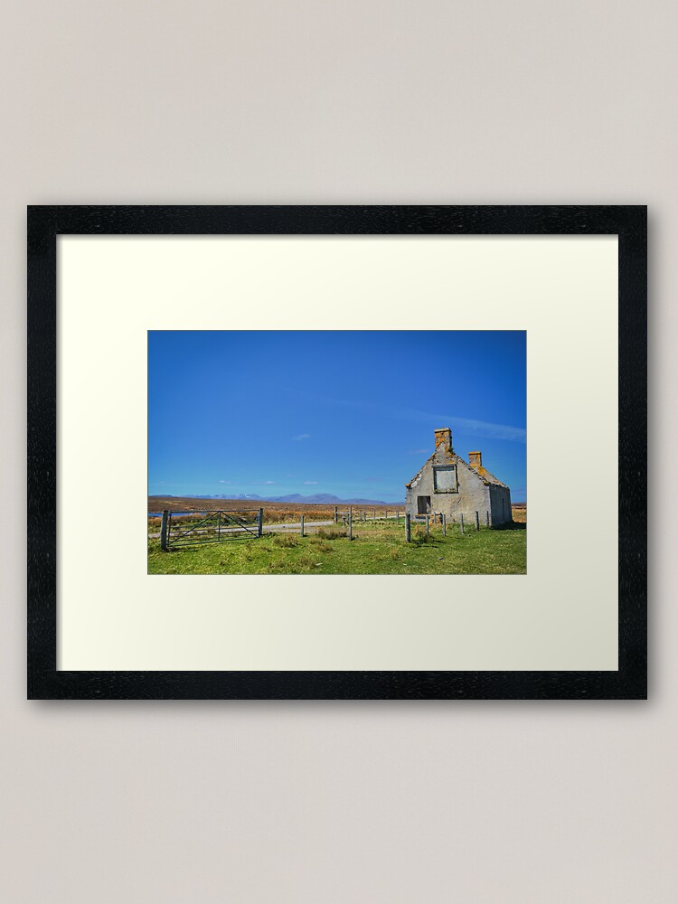 Alternate view of Moines Cottage, Tongue, Sutherland. Framed Art Print