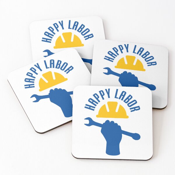 Item preview, Blue Happy Labor Word and Safety Helmet and Hand Hold Wrench Shape designed and sold by Vasabi88.