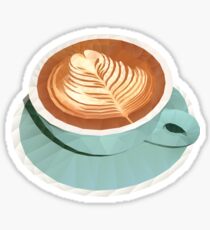 Kaffee mit Latte Art Polygon Art Sticker