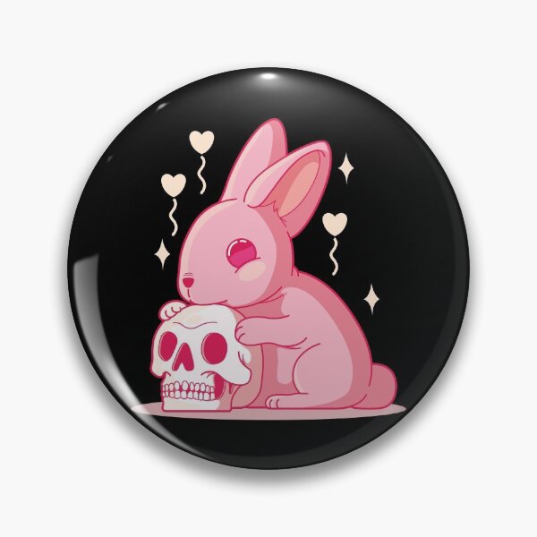 Artikelvorschau, Halloween Skelett Liebe Rosa Häschenschädel entworfen und verkauft von GrynszpanDezign.