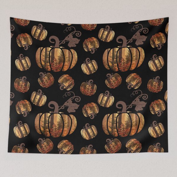 Item preview, Cute fall spooky forest colorful pumpkin  - halloween - autumn  - amber - burnt orange autumn pattern designed and sold by hasbeenz.