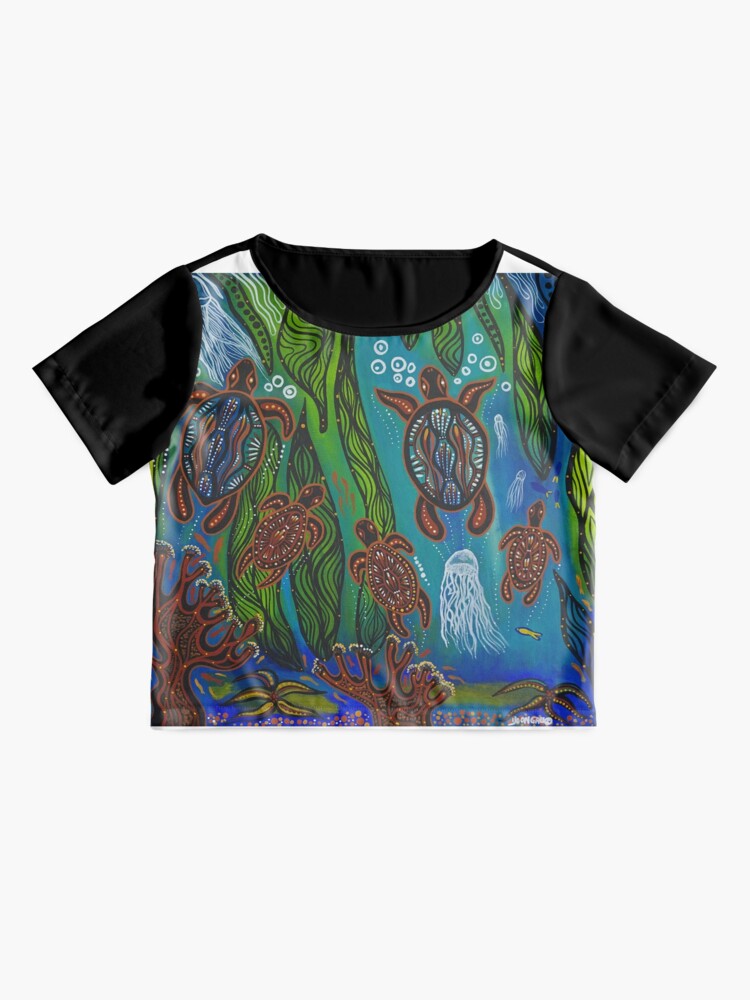 Alternate view of Sea Turtle (Saltwater Dreaming) Native Creations Chiffon Top