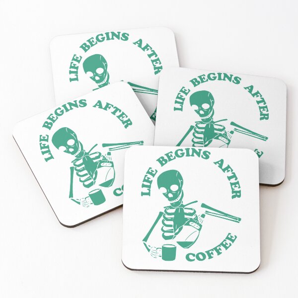 Item preview, Life Begins After Coffee, Skeleton Brewing Coffee, Green designed and sold by anghelapparel.