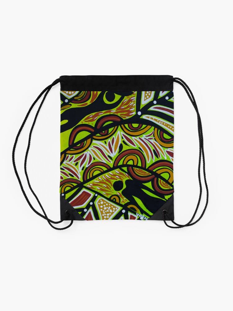 Alternate view of Australian Rainforest People  - Native Creations Drawstring Bag