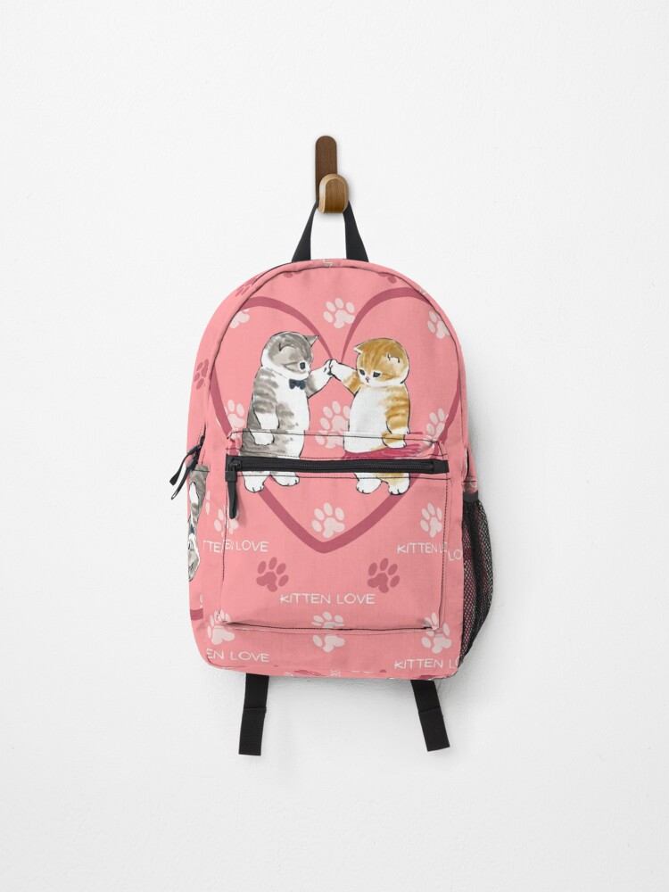 Mochila «Mofu Sand, rosada kitten love y corazón con lindos gatos enamorados, mochilas para universidad, mochilas para niñas para la escuela, Accesorio para mascota» de Mycutedesings-1 | Redbubble