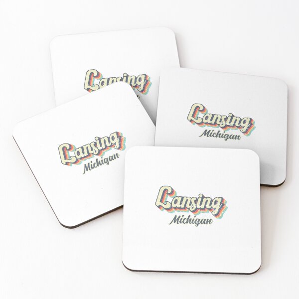 Item preview, Lansing City Michigan Retro Vintage 70s rainbow designed and sold by Teelogic.