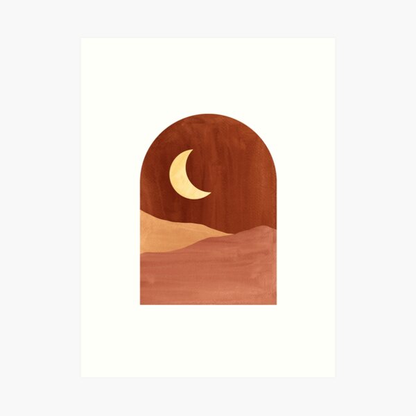 Abstract terracotta night Art Print