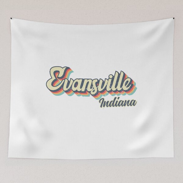 Item preview, Evansville city Indiana Retro Vintage 70s rainbow designed and sold by Teelogic.