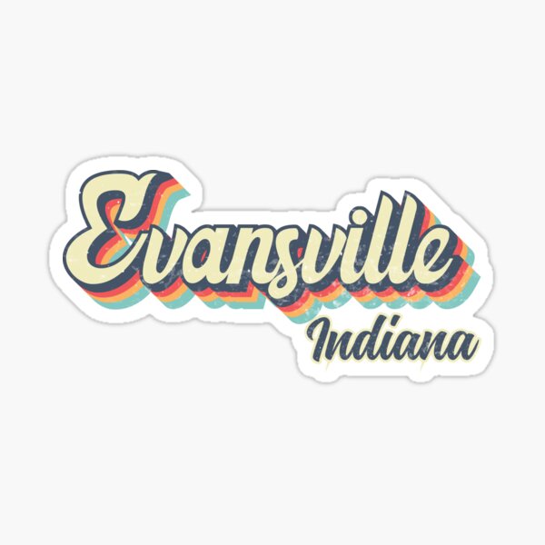 Item preview, Evansville city Indiana Retro Vintage 70s rainbow designed and sold by Teelogic.