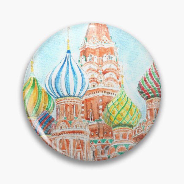 Item preview, hand painted Moscow Saint Basils Cathedral watercolor  designed and sold by ColorandColor.