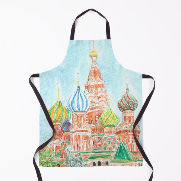Item preview, hand painted Moscow Saint Basils Cathedral watercolor designed and sold by ColorandColor.