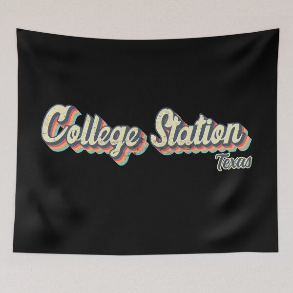 Item preview, College Station city Texas Retro Vintage 70s rainbow designed and sold by Teelogic.