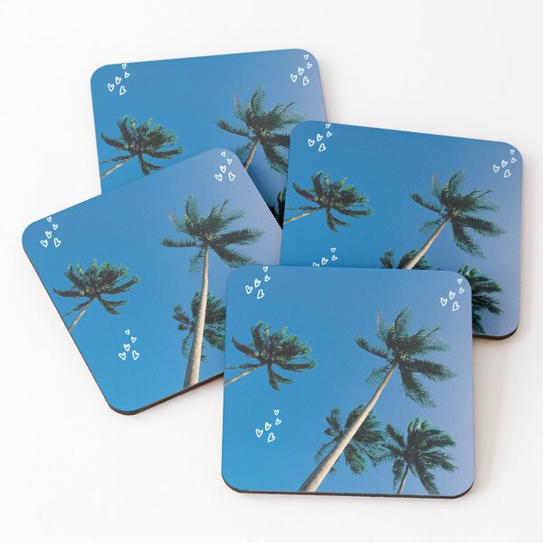 Item preview, Palm Trees Nature Blue Sky Hearts designed and sold by thesandrafadzai.