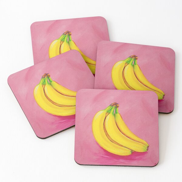 Bananas: Fruit Painting Coasters (Set of 4)