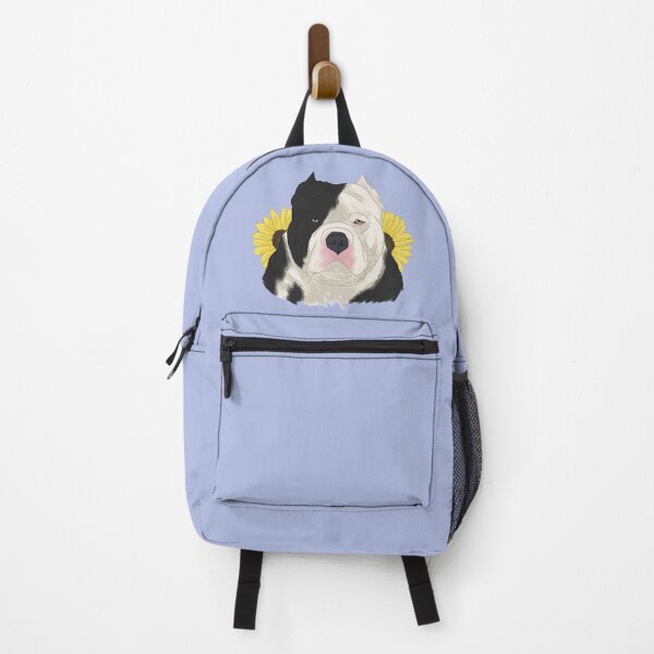 Item preview, Black Pied American Bully with Sunflowers designed and sold by Ashley Gagnon.