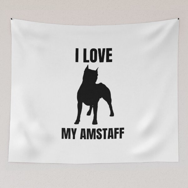 Item preview, I Love My AmStaff designed and sold by NiftyTees.