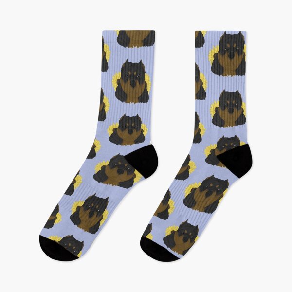 Item preview, Black Tan American Bully with Sunflowers designed and sold by Ashley Gagnon.