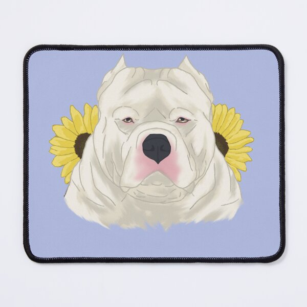Item preview, White American Bully with Sunflowers designed and sold by Ashley Gagnon.