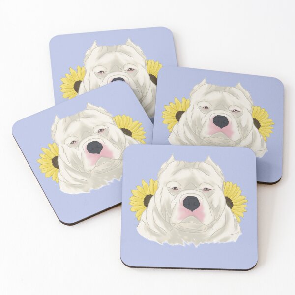 Item preview, White American Bully with Sunflowers designed and sold by Ashley Gagnon.