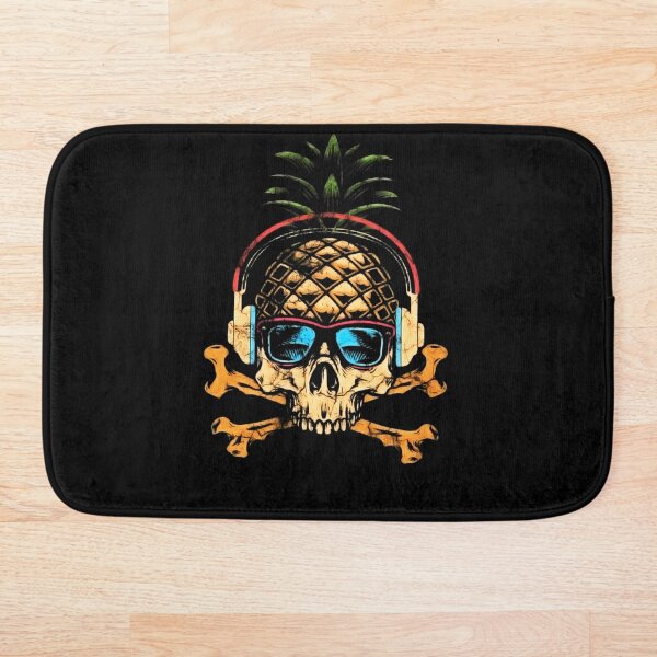 Aperçu de l'œuvre Ananas DJ Skull Summer Vibes Gamer Lunettes de soleil hawaïennes créée et vendue par BLACKOPALl.