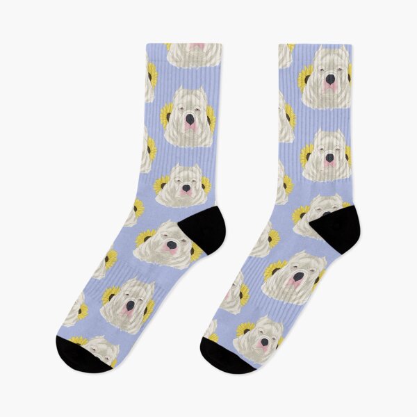 Item preview, White American Bully with Sunflowers designed and sold by Ashley Gagnon.