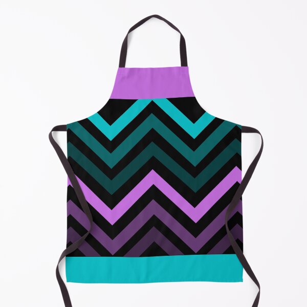 Item preview, Turquoise and Purple Zigzags on Black designed and sold by JazzPWall.