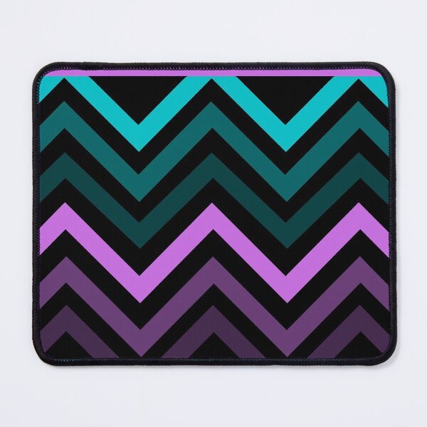 Item preview, Turquoise and Purple Zigzags on Black designed and sold by JazzPWall.