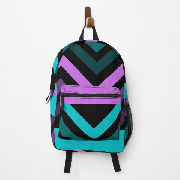 Item preview, Turquoise and Purple Zigzags on Black designed and sold by JazzPWall.