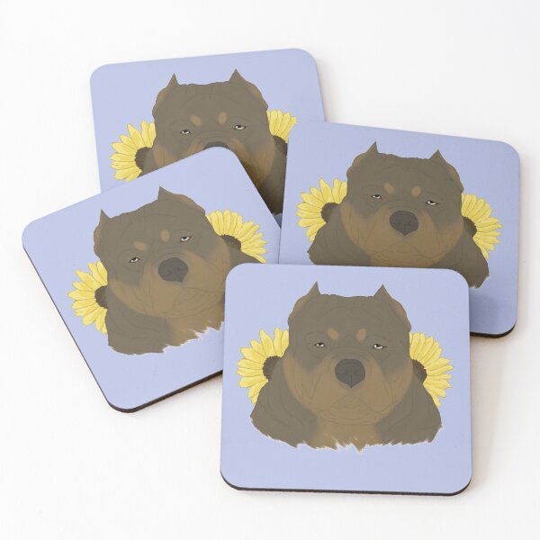 Item preview, Chocolate Tan American Bully with Sunflowers designed and sold by Ashley Gagnon.