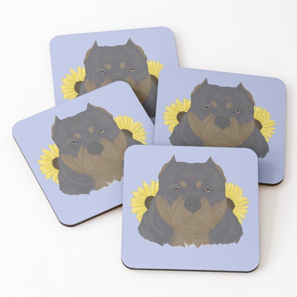 Item preview, Blue Tan American Bully with Sunflowers designed and sold by Ashley Gagnon.
