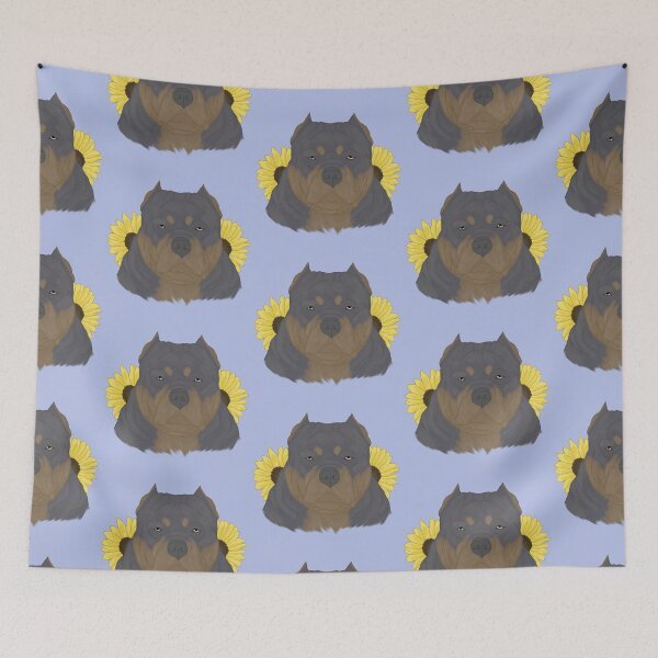 Item preview, Blue Tan American Bully with Sunflowers designed and sold by Ashley Gagnon.