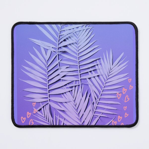 Item preview, Palm Tree Leaves Pastel Purple With Hearts designed and sold by thesandrafadzai.