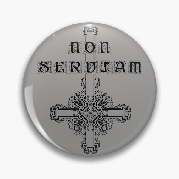Item preview, NON SERVIAM cross (black) non-believer metalhead macabre designed and sold by SolidEarthArt.