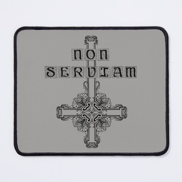 Item preview, NON SERVIAM cross (black) non-believer metalhead macabre designed and sold by SolidEarthArt.
