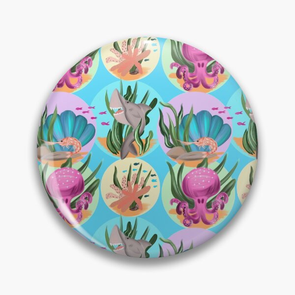Item preview, Octopus, shark, shell and shrimp designed and sold by Labambapattern.