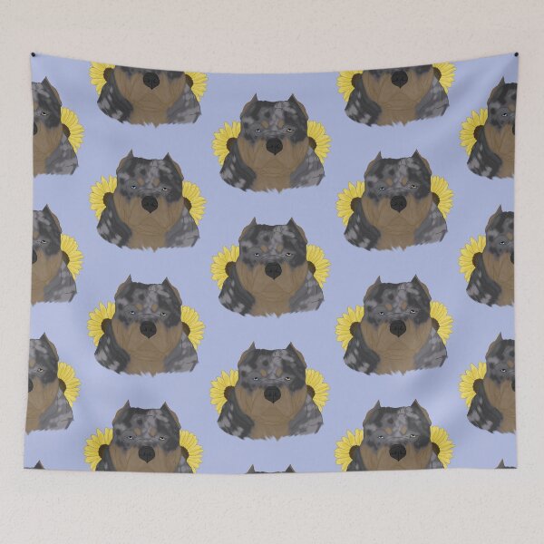 Item preview, Merle Tan American Bully with Sunflowers designed and sold by Ashley Gagnon.