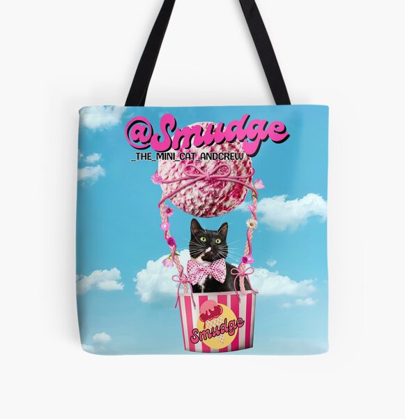 Smudge In A Hot Air Ice Cream Balloon All Over Print Tote Bag