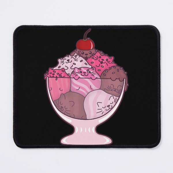 Item preview, Cute Kawaii Pink Icecream Sundae Kitten Scoops Cat designed and sold by mathayusa.